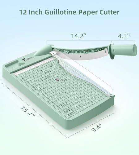 Firbon 12 Inch Guillotine Paper Cutter, Heavy Duty Paper Trimmer - color: Morandi