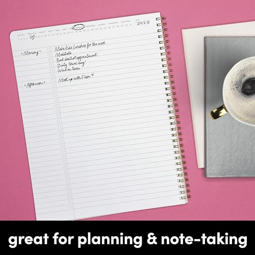PAPERAGE Undated Daily Planner & To Do List Notepad (Yellow), 8.5 in x 11 in, Spiral Bound Planner Notebook for Work, School or Home, 104 Lined Pages With Date Tracker for Plans & Notes - color: Yellow, style: Spiral Large