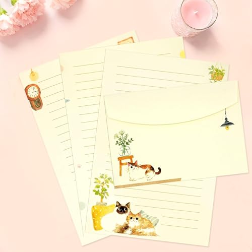 37 Pcs Stationery Paper Envelopes Set - color: Cat