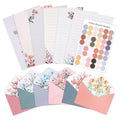 37 Pcs Stationery Paper Envelopes Set | Includes 24 Writing Paper & 12 Envelopes & 48 Stickers, Floral Letter Stationary Set for Wedding Invitations (6 Style) - color: Warm Floral