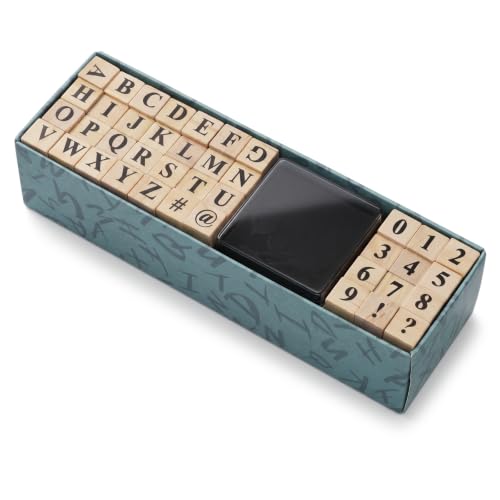40 Pcs Rubber Letter Stamps Wooden Number Symbol Alphabet Stamp Set