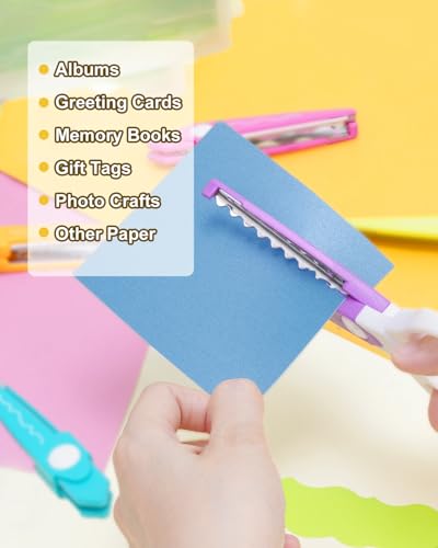 UCEC Decorative Paper Craft Scissors Set With Portable Organizing Container - color: 5 in 1