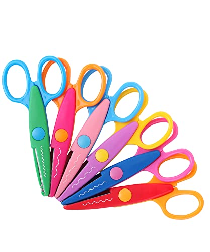 Mr. Pen- Craft Scissors Decorative Edge, 6 Pack, Bright Zig Zag Scissors - color: Bright