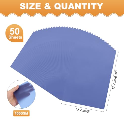 MECCANIXITY 50 Sheet Colored Vellum Paper 5" x 7", 100gsm Translucent Printable Vellum Sheets for Printing Wedding Invitations Inkjet Laser Printer, Deep Blue - color: Deep Blue, size: 5" x 7"