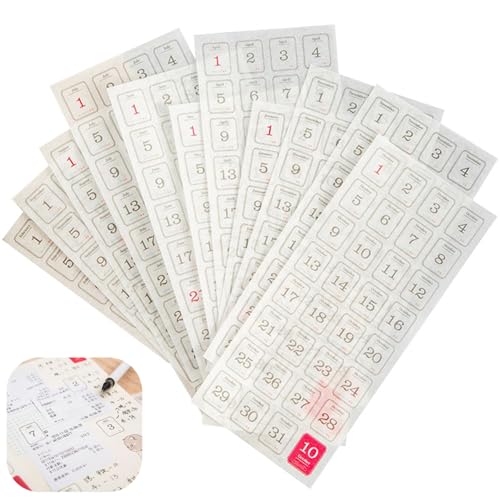 12 Sheets 365 Date Calendar Stickers Decorative Planner Journal Labels