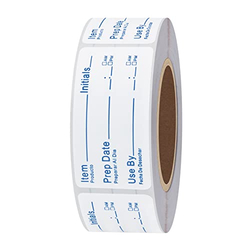 Hybsk 500pcs Freezer Labels for Food Storage Removable FIFO Use By Food Preparation Stickers Prep Date 1 x 2 Inch Labels (Dark Blue Font) - color: Dark Blue Font