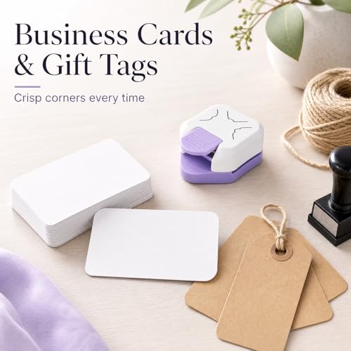 1 Pack 3 in 1 Paper Punch for Cardstock Photos Scrapbook, Round Edge Paper Punch for Stickers Junk Journal Card Making Supplies, Craft Hole Puncher （White Purple） - color: White Purple