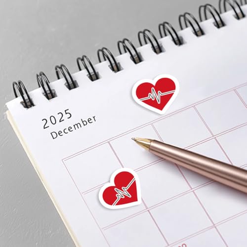 AHANDMAKER 180Pcs Heartbeat Planner Stickers Self-Adhesive Decals Electrocardiogram Stickers for Planner Calendar Scrapbook Crafting Arts Journaling Gift Bag Seal Theme Party Decor - style: Heartbeat