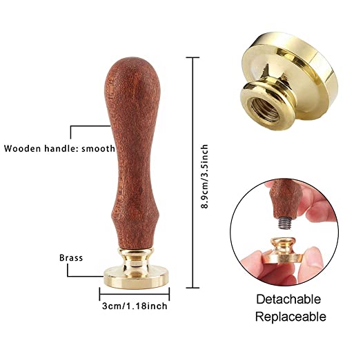 CRASPIRE Happy Father's Day Wax Seal Stamp Father's Day Sealing Wax Stamps 30mm Retro Removable Brass Head with Wood Handle for Wedding Invitations Halloween Christmas Thanksgiving Gift Packing - style: happy father's day