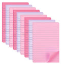 9 Pack Lined Sticky Notes 4X6 in Post Sticky Notes with Lines, Large Ruled Post Sticky Colorful Super Sticking Power Memo Pads Strong Adhesive (Pink Themed) - color: Light Pink, Red, Light Purple