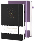 CAGIE Journal for Women Men Dream Lined Journaling Notebooks Diary, 2 Pack - color: 2 Pack 00 Black Purple