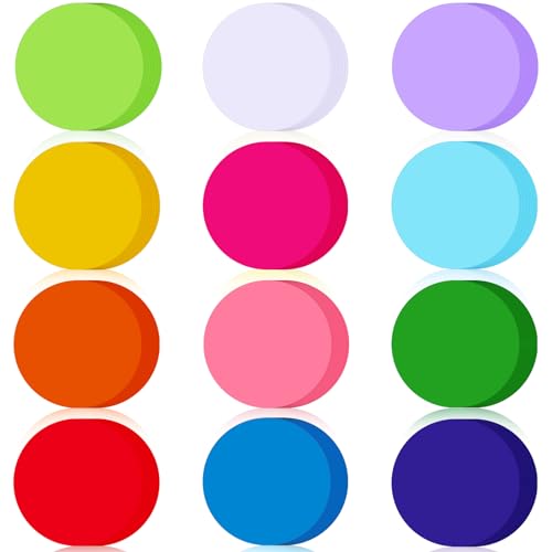 Kisston 360 Pcs Round Cutouts Paper 3.9 Inch Assorted Color Die Cuts - color: 12 Colors, style: Round