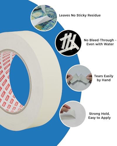 SWRT Masking Tape 2 Inch x 55 Yards, Masking Tape Bulk 10 Rolls (550 Yards Total), White Masking Tape for Painting, Fuse & Perler Beads Art Craft, Clean Removal (Pack of 2) - size: 2 Inch x 55 Yards x 10 Rolls (Pack of 2)