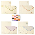 37 Pcs Stationery Paper Envelopes Set | Includes 24 Writing Paper & 12 Envelopes & 48 Stickers, Flower Cat Letter Writing and Stationery Paper Envelopes(4Style) - color: Cute