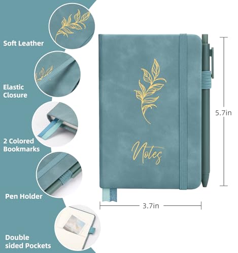 3 Pack Pocket Notebooks A6 Small Notebook Total 360 Pages 100 GSM | Journaling Notebooks For Note Taking Journals For Writing Mini Note Pads With Pen Holder Thick Paper - color: Deep Blue&Aegean Blue&Smoky Purple