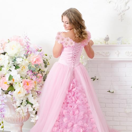 PATIKIL 2.36 Inch Rhinestone Pearl Chiffon Flower, 10 Pcs, Rose Red - color: Rose Red