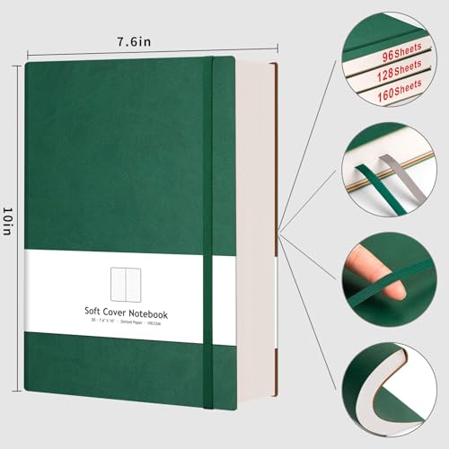 AHGXG Dotted Journal, 320 Pages, B5 (7.6'' X 10'') - color: Green, size: B5