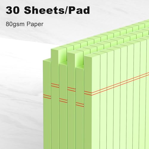 AILZFEI 6pcs Small Note Pad 5x8 College Ruled Green Legal Pads Paper Notepads 6 Pack Study Back Writing Pads 5 x 8 Legal Pads Perforated Narrow Ruled Pads of Paper Green - color: Green