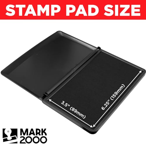 Pack of 2 - Mark 2000 Premium Blue Ink Stamp Pad - 3" by 6" - Quality Felt Pad - color: Blue, size: Pack of 2 - (3" x 6") Stamp Pad
