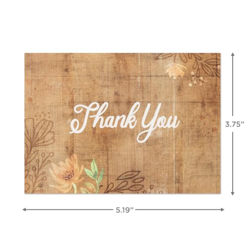 Hallmark Bulk Thank You Cards, Assorted 48-Pack (Rustic Flowers)