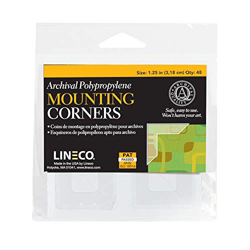 Lineco Self-Adhesive Polypropylene Mounting Corners, 1.25 Inch, 48 PCS - size: 1.25 inches