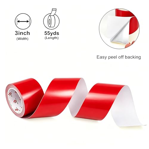 BOMEI PACK Aluminum Foil Tape,Heavy Duty Metal Foil Duct Tape (Red, 3 Inch) - color: Red, size: 3 Inch