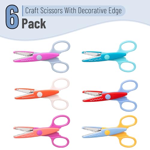 Mr. Pen- Craft Scissors Decorative Edge, 6 Pack, Jewel Colors - color: Jewel Colors