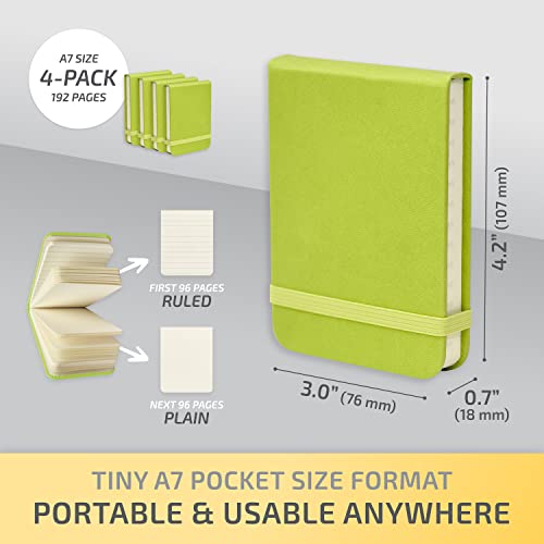 Tiny Notebook 3x4, Tear Off Small Notepad Pocket Size 4-Pack (Lime Green) - color: Lime Green