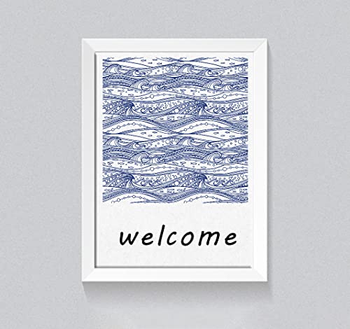 Retro Style Ocean Waves Background Clear Stamps for Card Making Decoration DIY Scrapbooking, Sea Waves Background Silicone Transparent Seal Stamps for Embossing Album Decor Craft. - color: Ocean Wave
