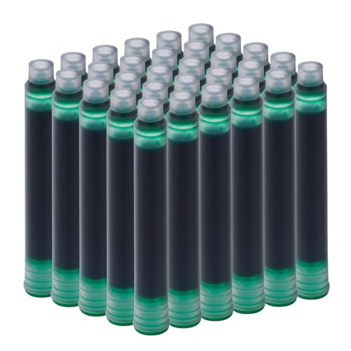 Jinhao Fountain Pen Green Ink Cartridge International Standard 2.6mm Bore Diameter Ink Refill Set of 30 PCS - color: Apple Green