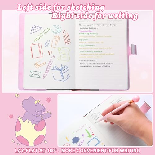 Diary Gift Set, Marble PU Leather 300 Pages Journals for Writing, Drawing Notebook with Lock Includes Combination Lock, Double Layer Pencil Pouch, Bracelet, Diamond Pen