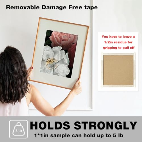 Hasaky Removable Double Sided Tape 18ft, Picutre Hanging Strips Damage Free,Heavy Duty Mounting Tape Wall Adhesive Strips for Poster Carpet Rug Art Craft Scrapbook - size: 1in x 20ft