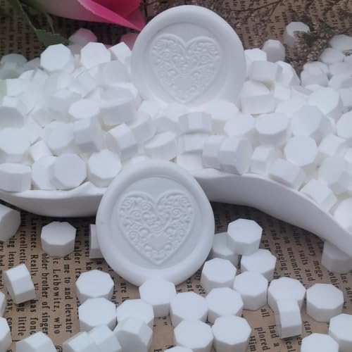 Wax Seal Beads 1500pcs (1.1lb), Premium Pearlescent Sealing Wax Pellets for Stamp Seals, Wedding Invitation, Letter Envelope, Thanks Card & Scrapbook DIY Crafts & Bridal Crafts (Ivory White) - color: Ivory White