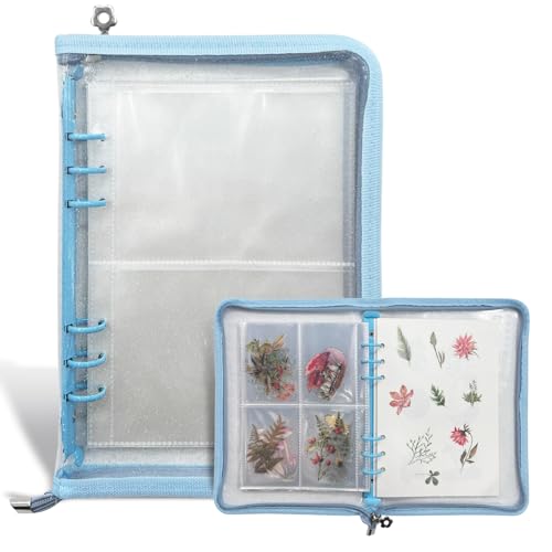 Reusable Sticker Storage Organizer Binder Collecting Book A5, Blue - color: Blue