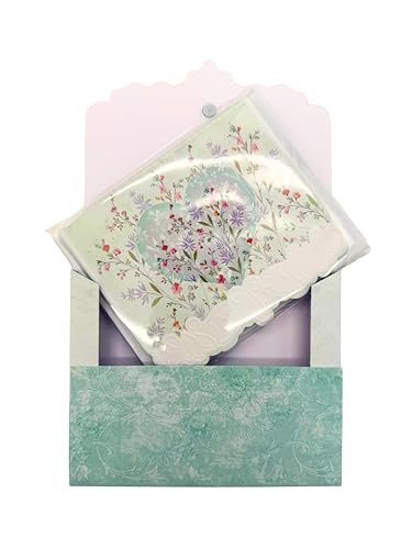 Poster Foundry Set of 3 - Floral Heart Boxed Note Cards by Carol Wilson. 10 embossed 4x5 Die-Cut Notecards and Matching Envelopes in Decorative Gift Box with Magnetic Flap. NCP2375 - color: Floral - Floral Heart, style: 3 gift box sets / 30 cards total