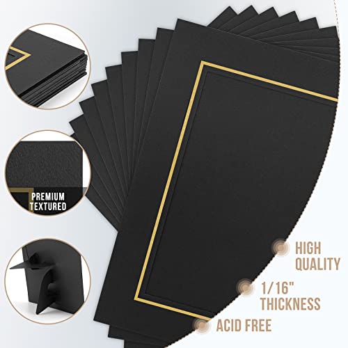 Golden State Art, Paper Picture Frames, 4X6, Black Gold Lining, 100 Pack - color: Black/Gold Lining, size: 5.5 inches x 7.5