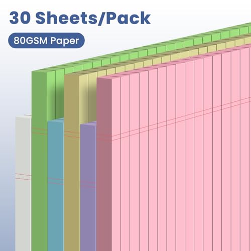 6 Pack Notepads 5x8, Color, Small Legal Pads, Perforated Notebook - color: Multi-color-6