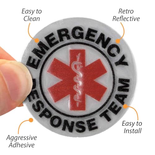 SmartSign Emergency Response Team Pack of 5 Hard Hat Labels | Retro-Reflective, 2" Circle - color: Emergency Response Team