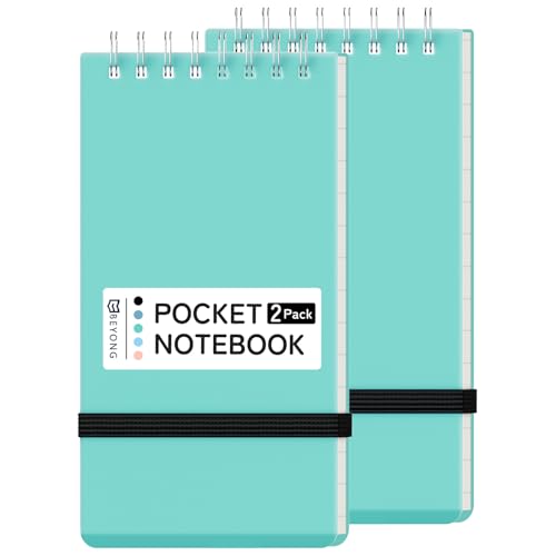 BEYONG Pocket Notebook, Small Mini Spiral Notepad 3x5 | Flex Fit. Quick Notes. - color: Green