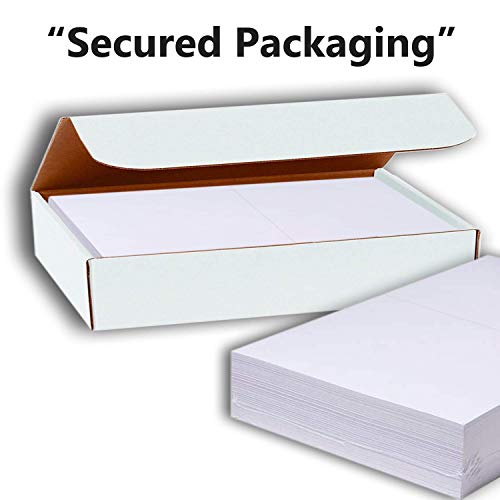 Hamilco White Cardstock Paper, Folded Cards – 5" x 7", 80 lb Cover, Blank Greeting & Invitation Cards, Printer Friendly, 300 Pack - size: 100 Cards (Pack of 3)