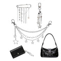 3 Piece Silver Bag Charms Set, Y2k Purse Charms and Chains, DIY Bag Accessories with Keychain - style: Y2k-1
