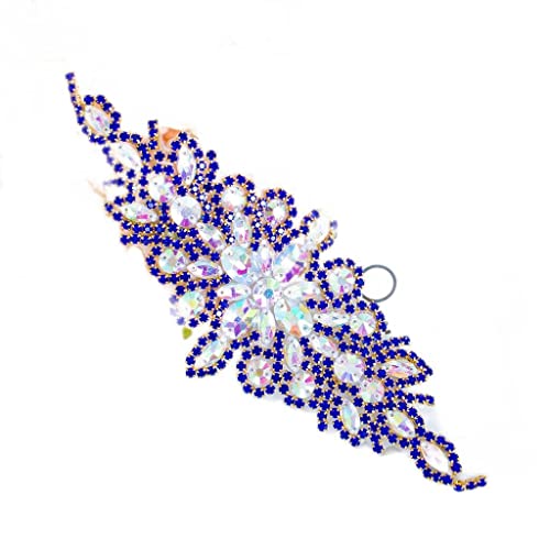 ShiDianYi Wedding Sash Belt Bridal Applique Rhinestones Royal Blue Waist Belts for Women Pearl Dress Belt Crystal Headband Weddings Sash Wedding Gown Belt - color: Royal Blue, size: 1 Count (Pack of 1)