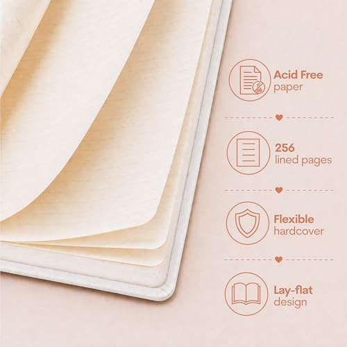 WORLD TRAVELER Eccolo A5 Lined Journal 256 Ivory Pages Lay Flat 6x8 - color: Moon Phases