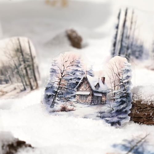 80 Pcs Dreamy Atmosphere Landscape PET Stickers for Scrapbooking - color: Wilderness Mountain Wind