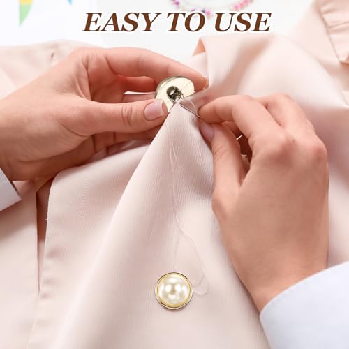 MECCANIXITY 8Pcs Faux Pearl Buttons, 25mm / 0.98" Fashion Vintage Button Round Sew on Embellishments for Clothing Sweater Coat Suits Dress Knitting Decoration, Gold - size: 25mm / 0.98"