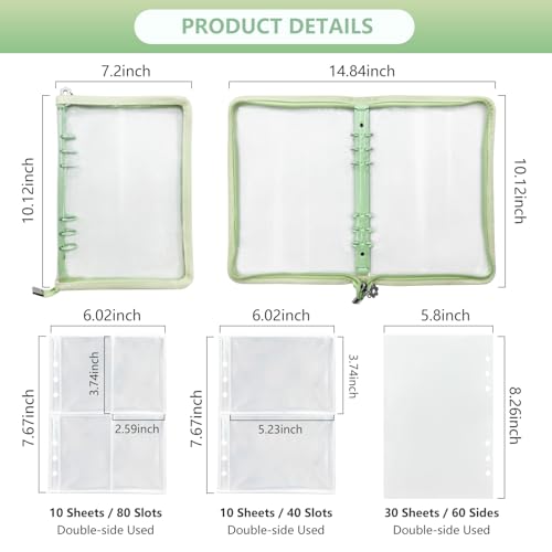 Reusable Sticker Storage Organizer Binder Collecting Book A5, Green - color: Green