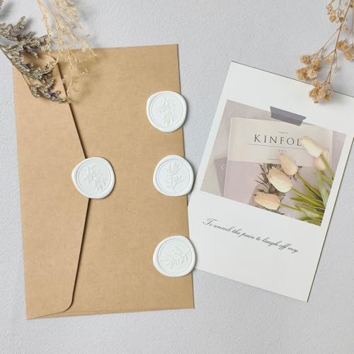 Pollize 50Pcs Wax Seal Stickers, Wedding Invitation Envelope Stickers - color: White