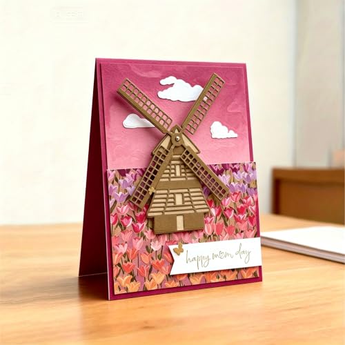 Metal Cutting Die for Scrapbooking, Tools Card Making Supplies Durable Cut Stencils for DIY Scrapbook Photo Album Decorative Paper Card (Windmill 6.3 x 3.1 in) - color: Windmill 6.3 x 3.1 in