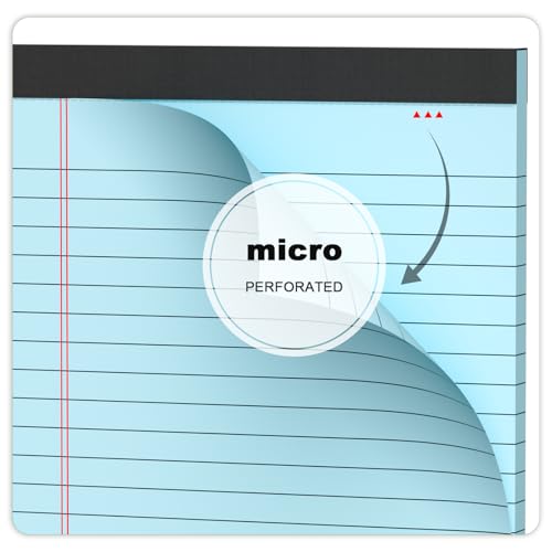 AILZFEI 6pcs Small Note Pad 5x8 College Ruled Blue Legal Pads Paper Notepads 6 Pack Study Back Writing Pads 5 x 8 Legal Pads Perforated Narrow Ruled Pads of Paper Blue - color: Blue