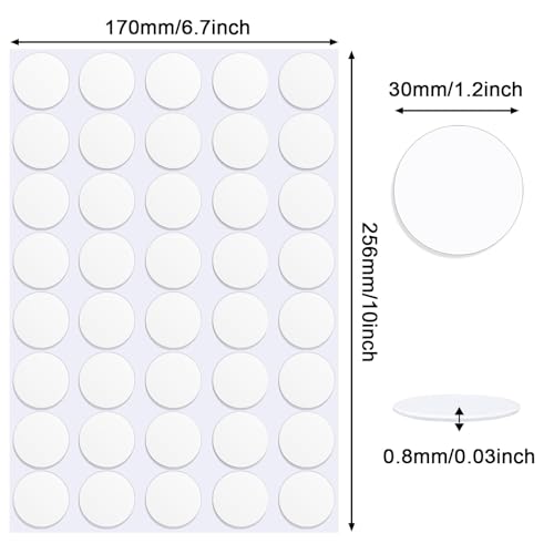 JANYUN 140 Pcs Double Sided Sticky Dots Removable 30 mm Round Putty Sticker - size: 1.18" Round